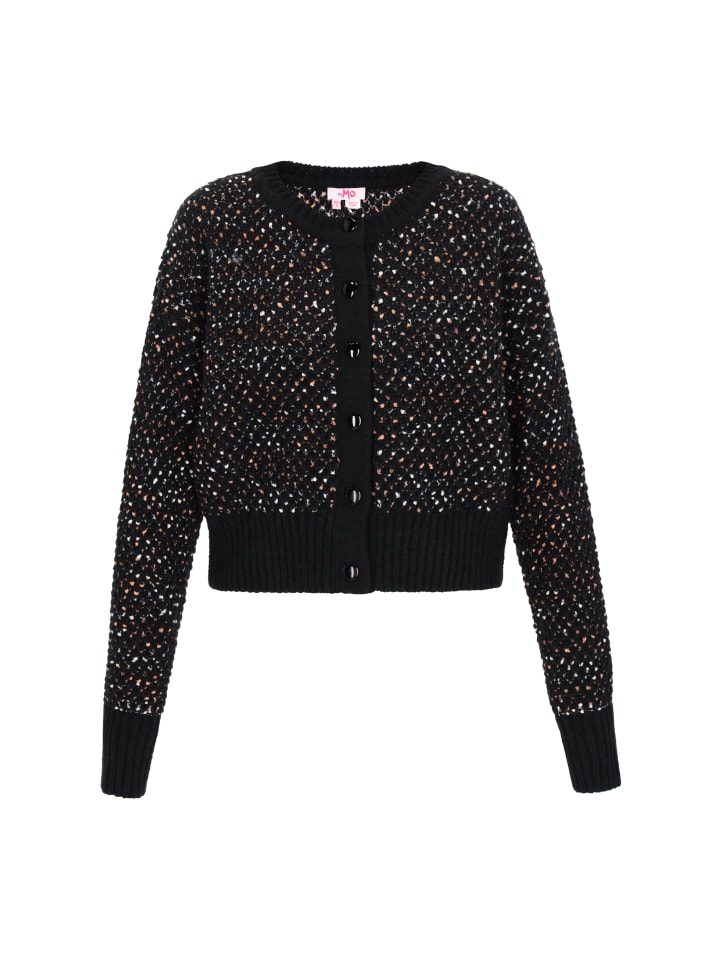 Women Cardigan in black melange
