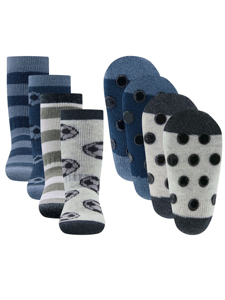 4er-Set Stoppersocken 4er Pack Fußball in bunt