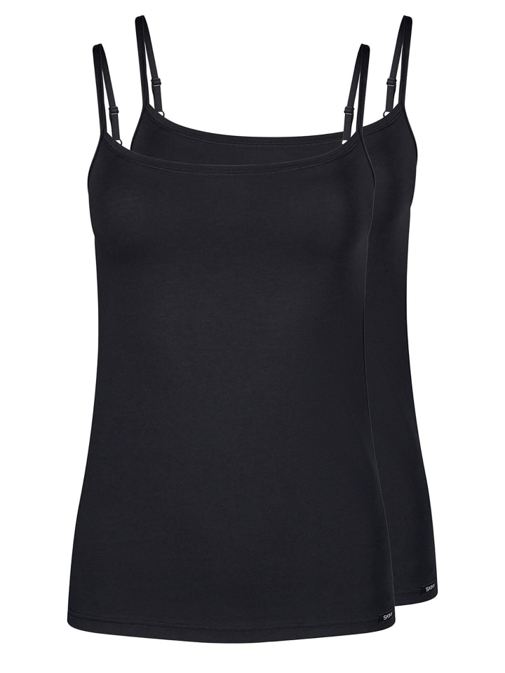 2er Pack Spaghettishirt in black
