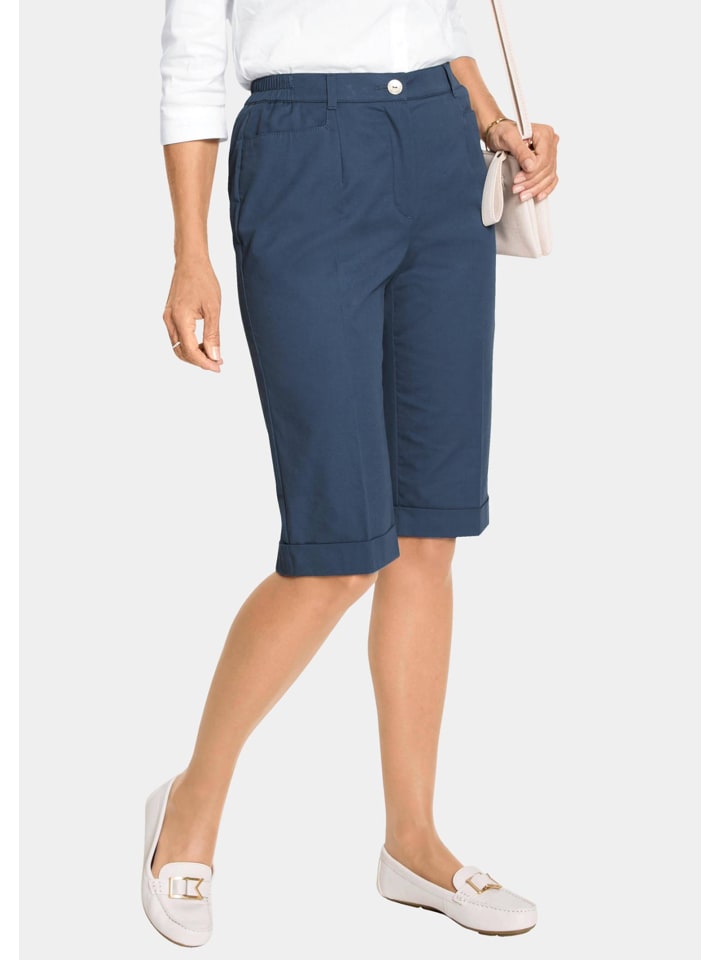 Kurzgröße: Bermuda-Baumwollhose Carla in jeansblau