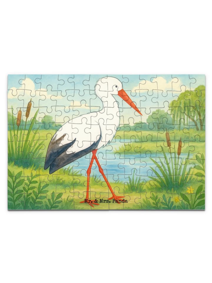 Puzzle Storch Design ohne Spruch in Weiß