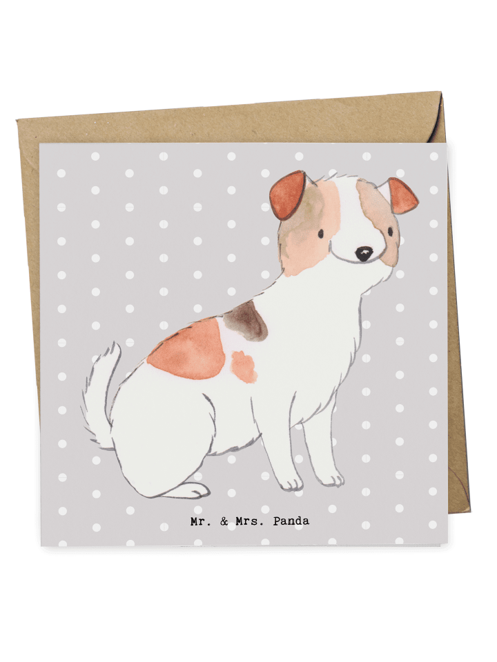 Deluxe Karte Jack Russel Terrier Lebensretter o... in Grau Pastell