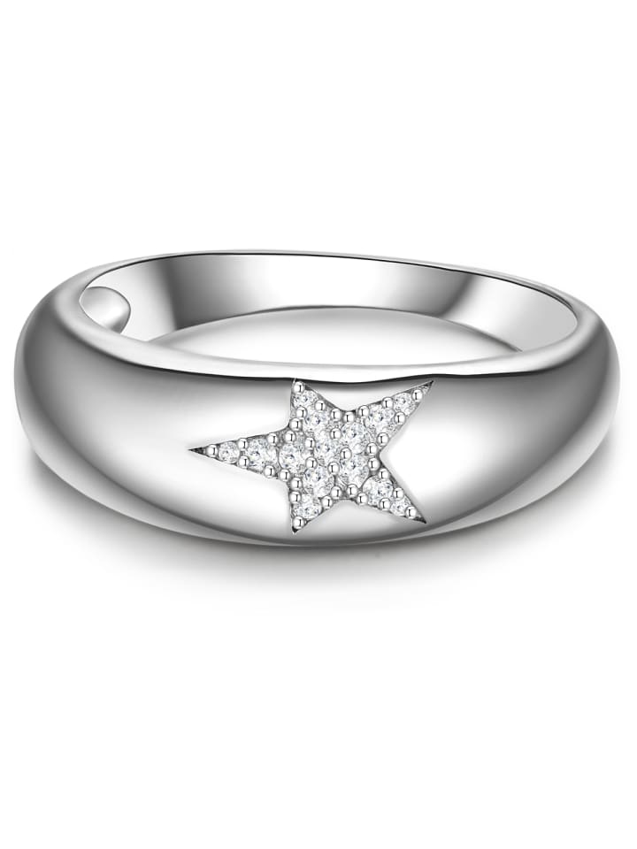 Ring Stern aus Sterling Silber mit Zirkonia in silber