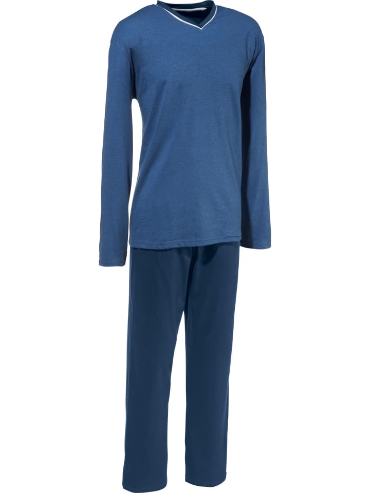 Single-Jersey Schlafanzug in blau