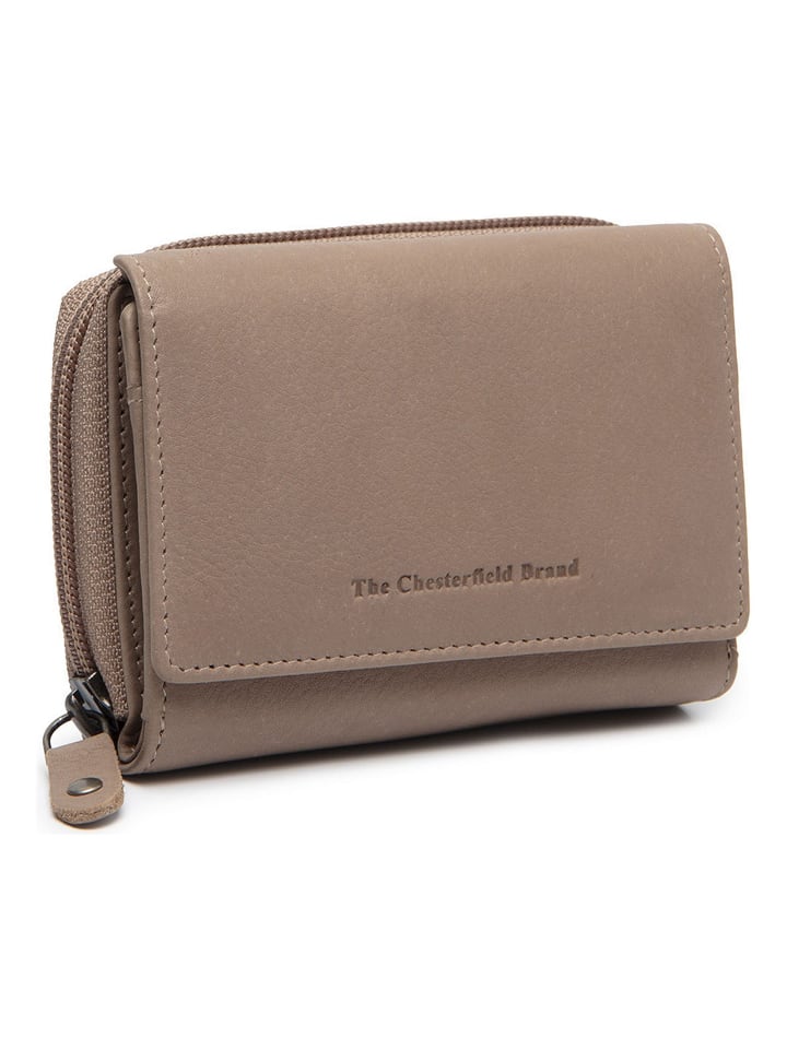 Zelan Geldbörse RFID Schutz Leder 12 cm taupe