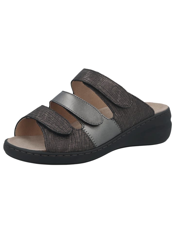 Damen Pantoletten Special - Weite H in Grau