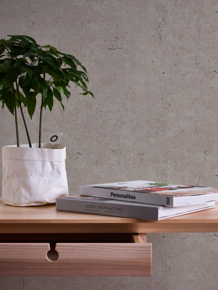 Tapete Raw Concrete in Grau-Braun