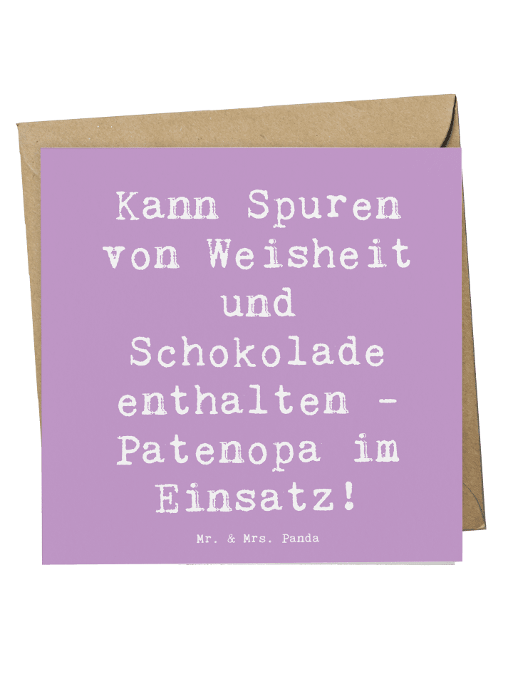 Deluxe Karte Patenopa und Weisheit mit Spruch in Lavendeltraum