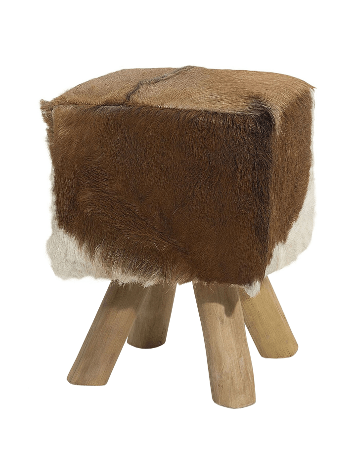 Hocker DALTON in Weiß/Braun - (W) 31 x (H) 45 x (L) 31 cm