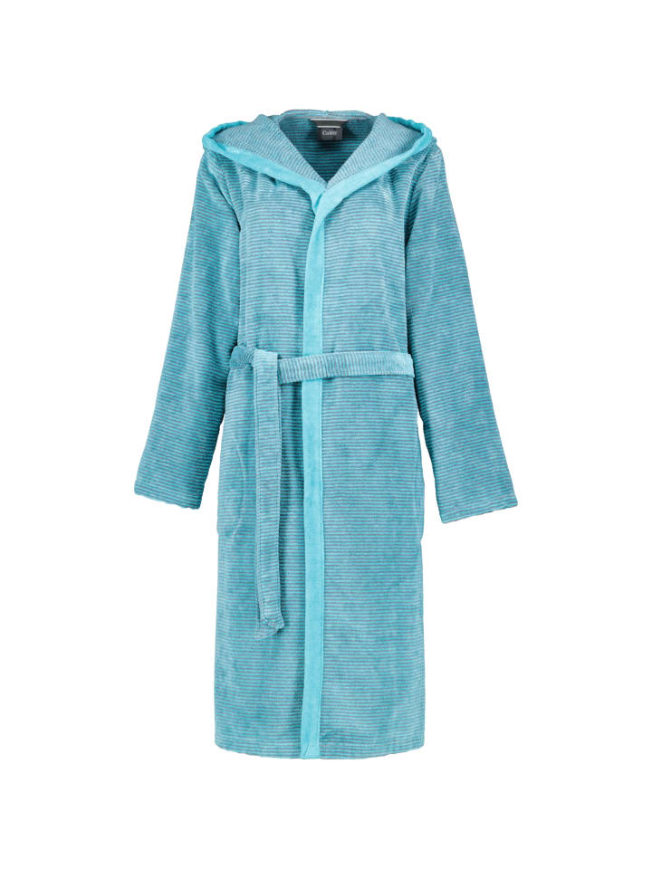Cawö Bademäntel Damen Kapuze Two-Tone 6425 türkis - 47 in türkis - 47