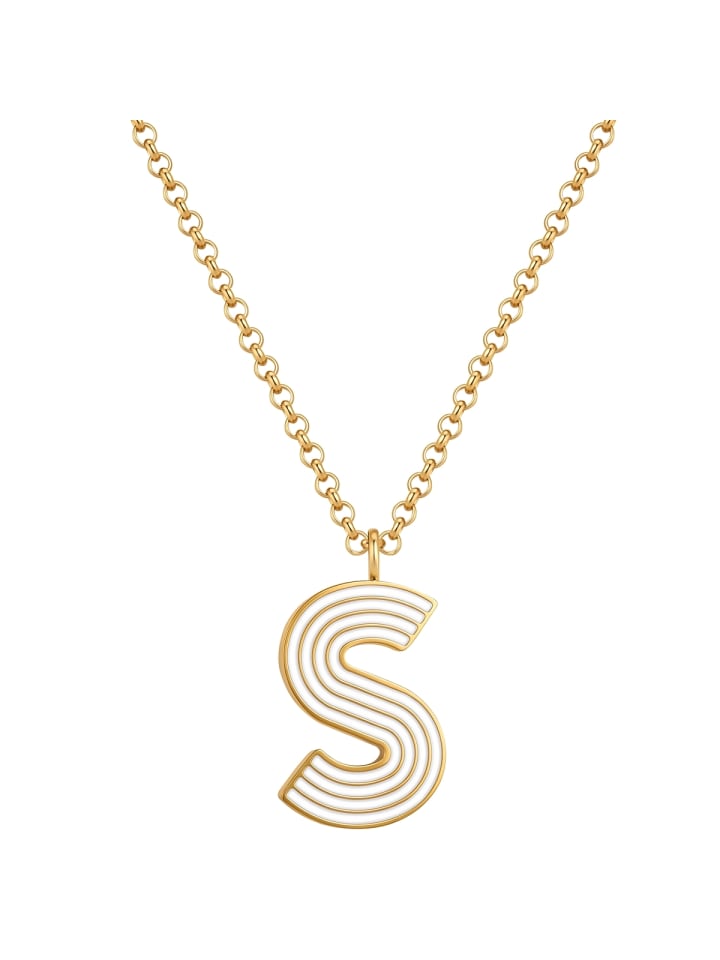 Kette Buchstabe S aus Edelstahl in gelbgold