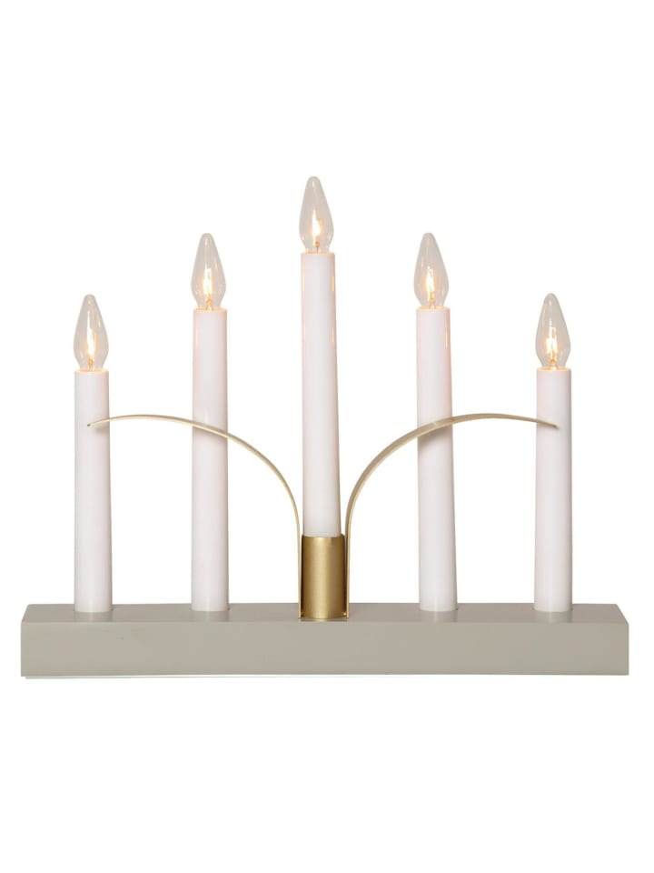 Fensterleuchter Lilja Weihnachtsleuchter 5flammig H: 25cm in grau