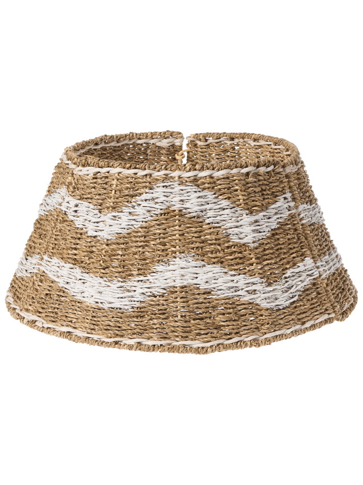 Weihnachtsbaumkragen HIVER in Naturfarben/Weiß - (W) 60 x (H) 29 x (L) 60 cm