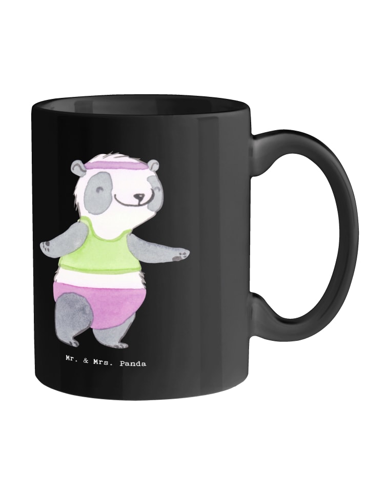 Tasse Turnen Eleganz mit Spruch in Schwarz