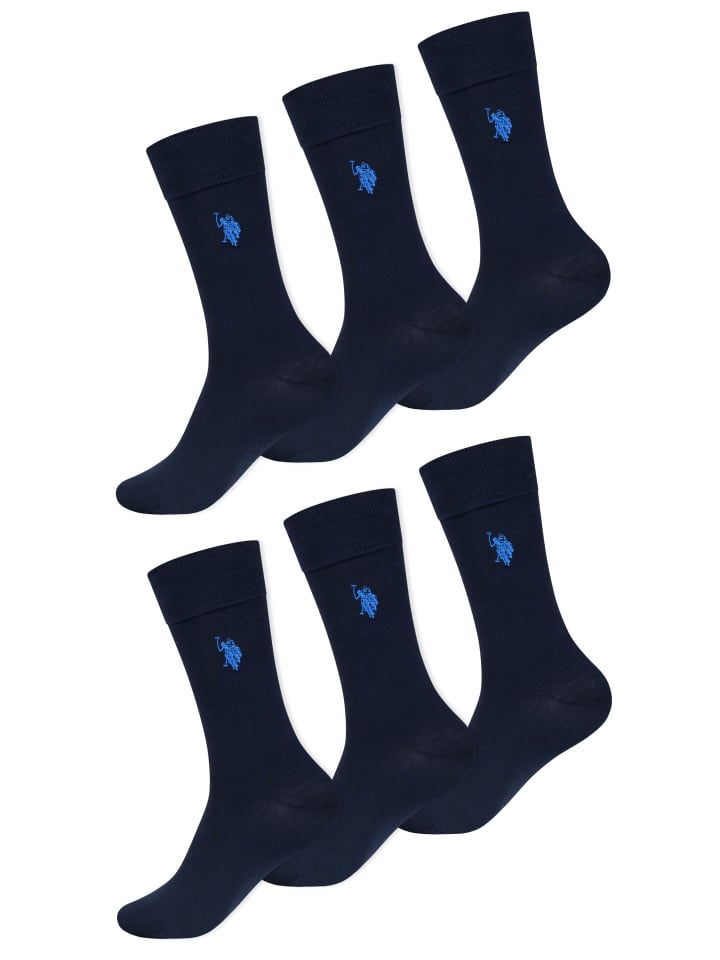 Businesssocken USZaayn – Herren 6er Pack mit feiner Strickstruktur in Navy