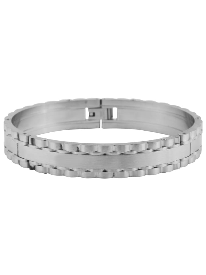 Unisex Armband – Armreif aus Edelstahl Ø 6,8 cm cm in silber