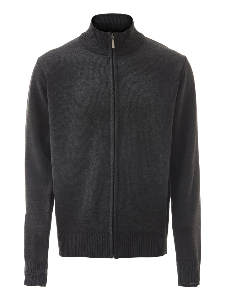 Herren Cardigan in Dunkelgrau Melange