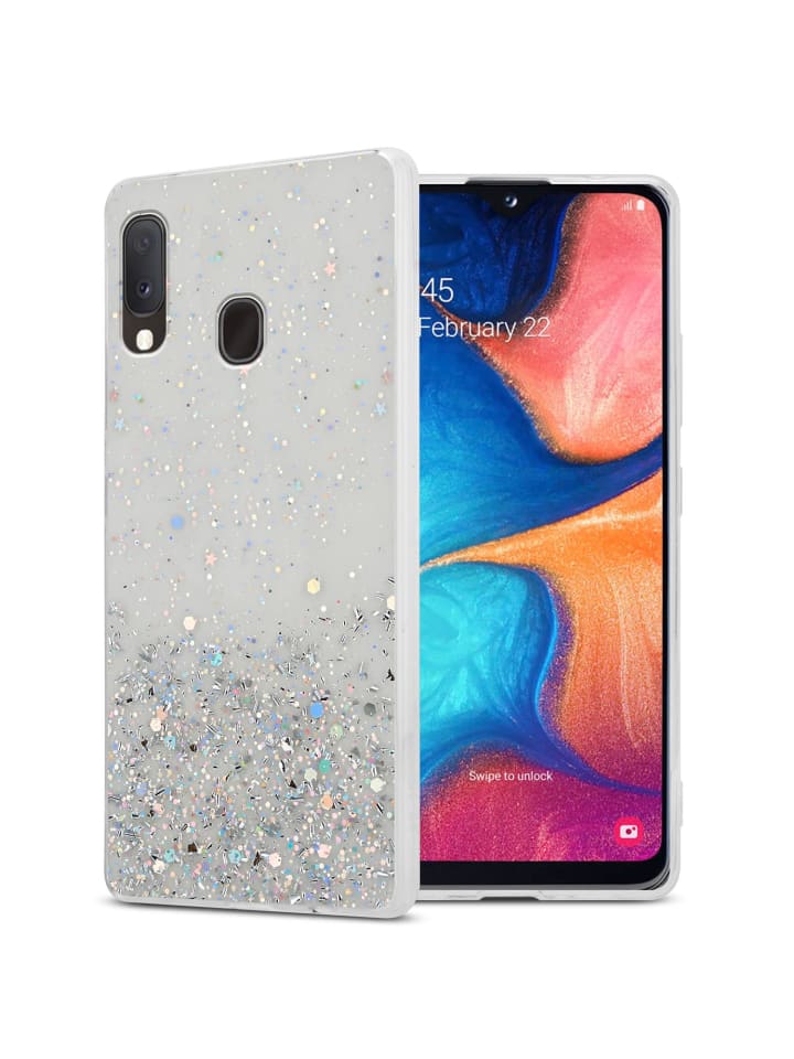 Hülle für Samsung Galaxy A10e / A20e Glitter in Transparent mit Glitter