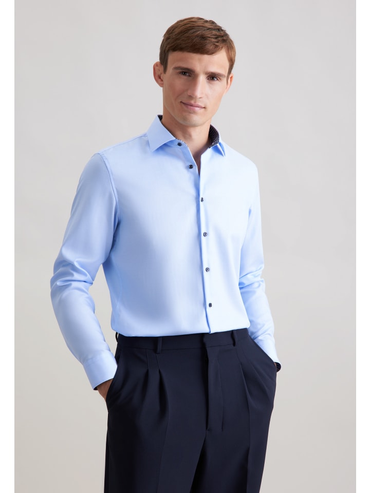 Business Hemd Slim in Mittelblau