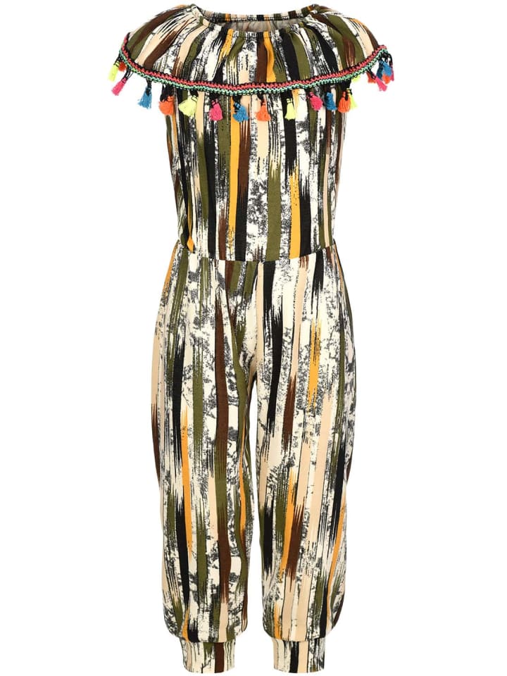 Jumpsuit in Gelb-Olivegrün - Bunt