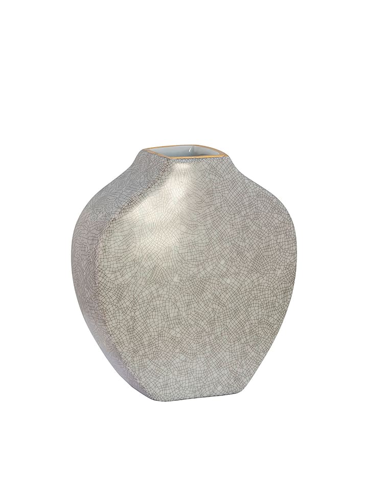 Vase '"Minta" in Grau/ Gold - H. 17,5 cm - B. 15 cm