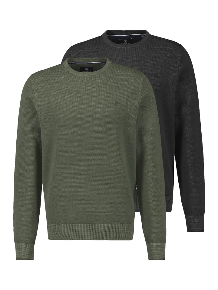 Pullover Basic in Schwarz / grün