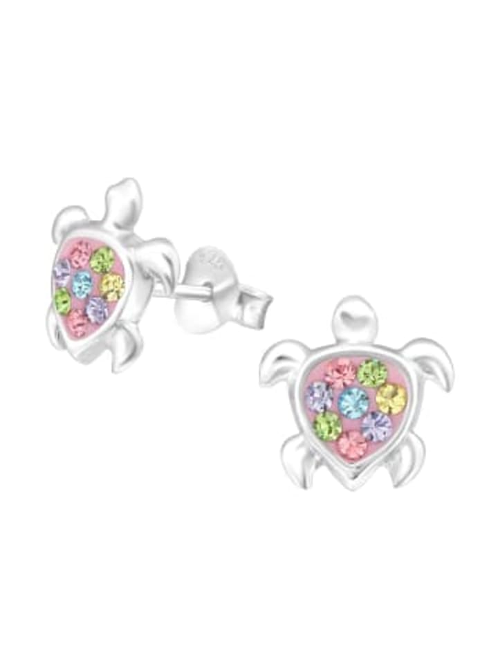Ohrringe, Ohrstecker SCHILDKRÖTE in 925 Sterling Silber, 2-tlg.