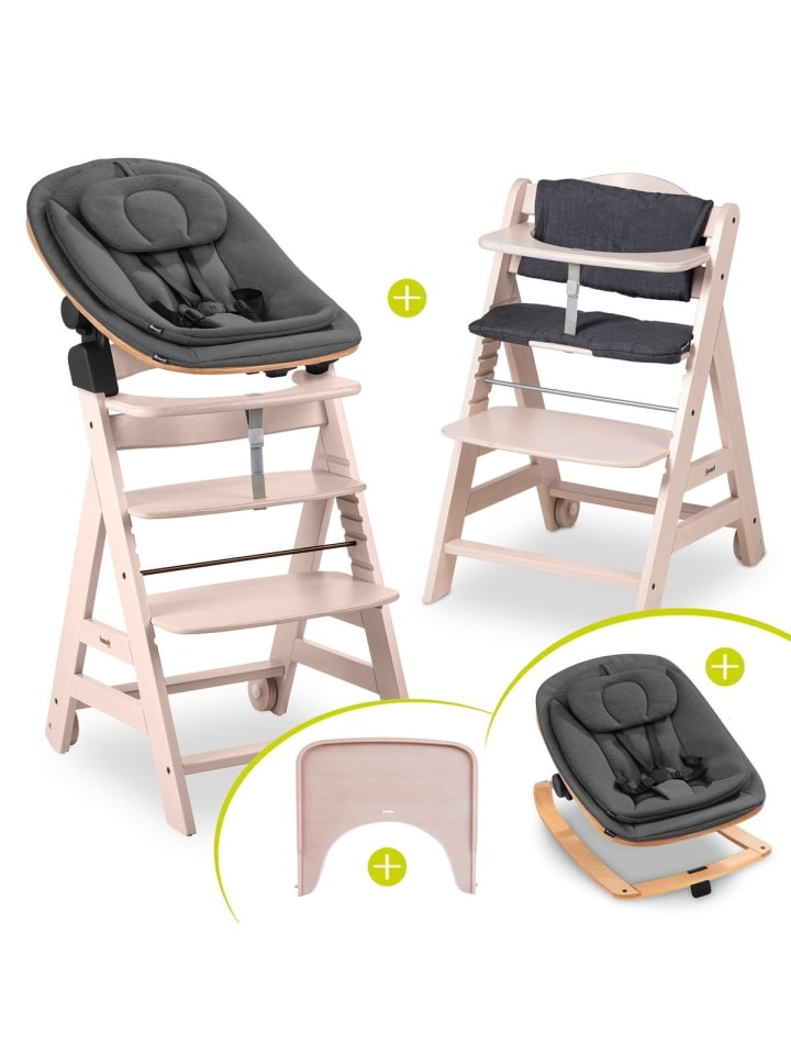 Beta Plus 5-tlg. Newborn Set - Hochstuhl in gray,white