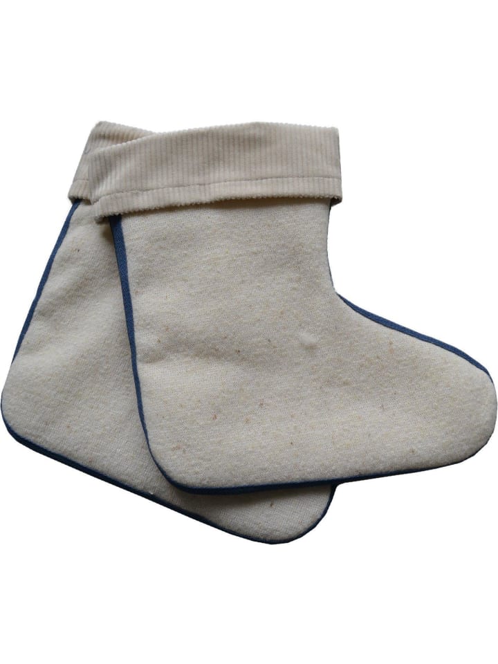 Stiefelsocken mit Lammwolle in Wollweiß