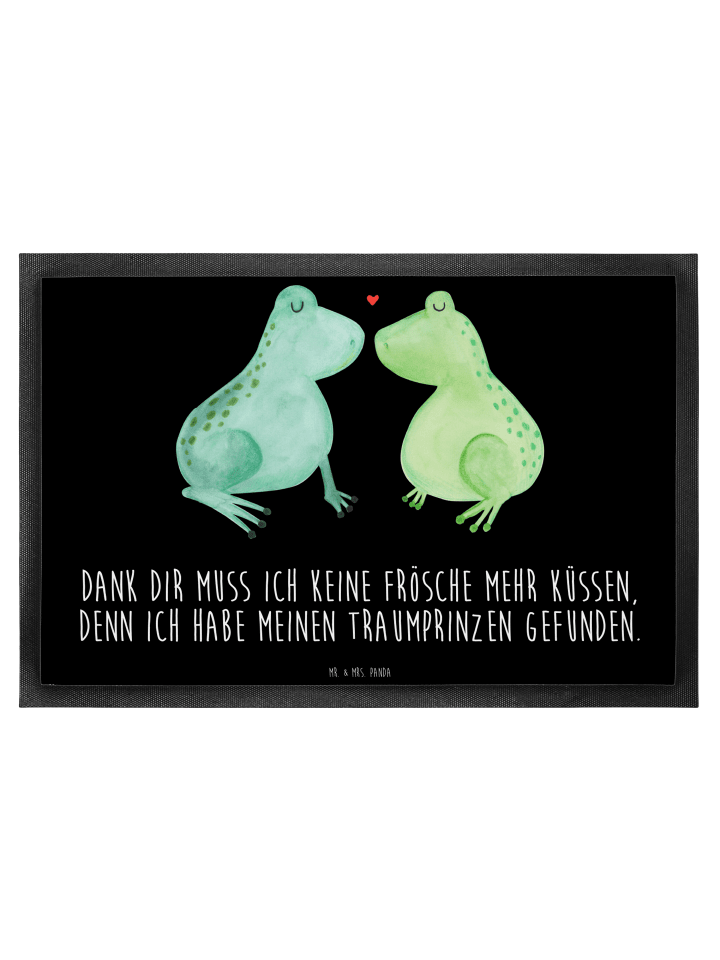 Fußmatte Frosch Liebe mit Spruch in Schwarz