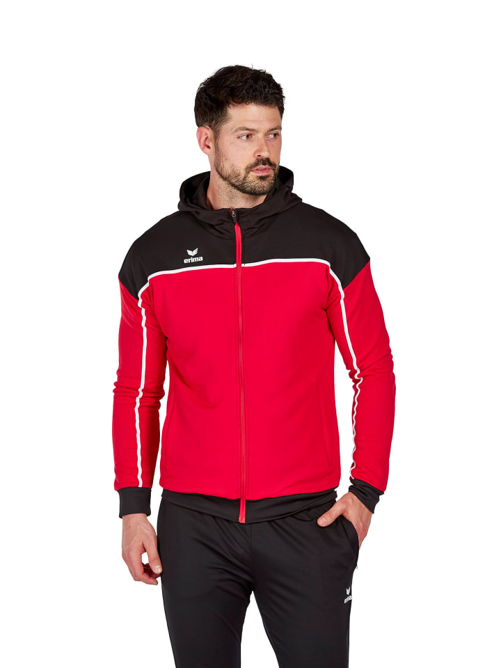 Herren Change By Erima Trainingsjacke mit Kapuze in rot/schwarz/weiss
