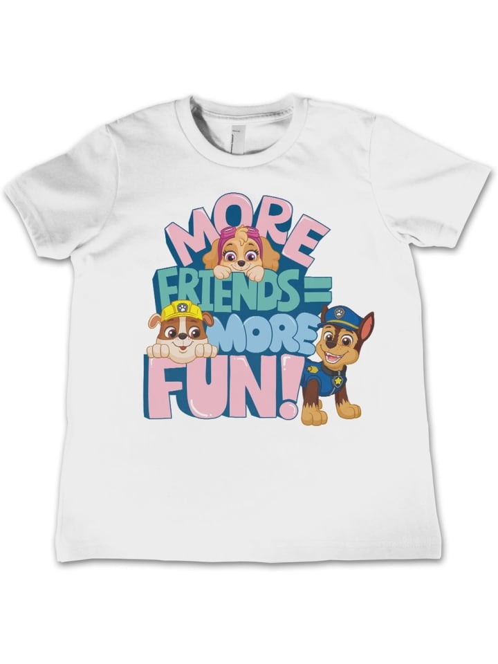 Shirt "Paw Patrol More Friends More Fun Kids Tee" in Weiß