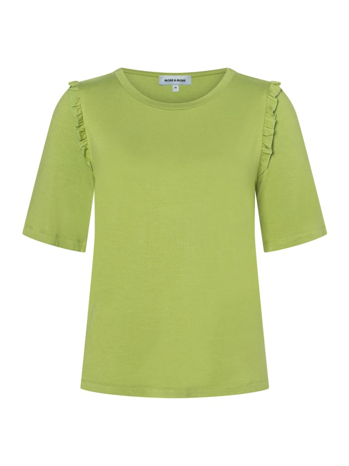 süßes Kurzarmshirt, Rüschen-Detail in pistachio