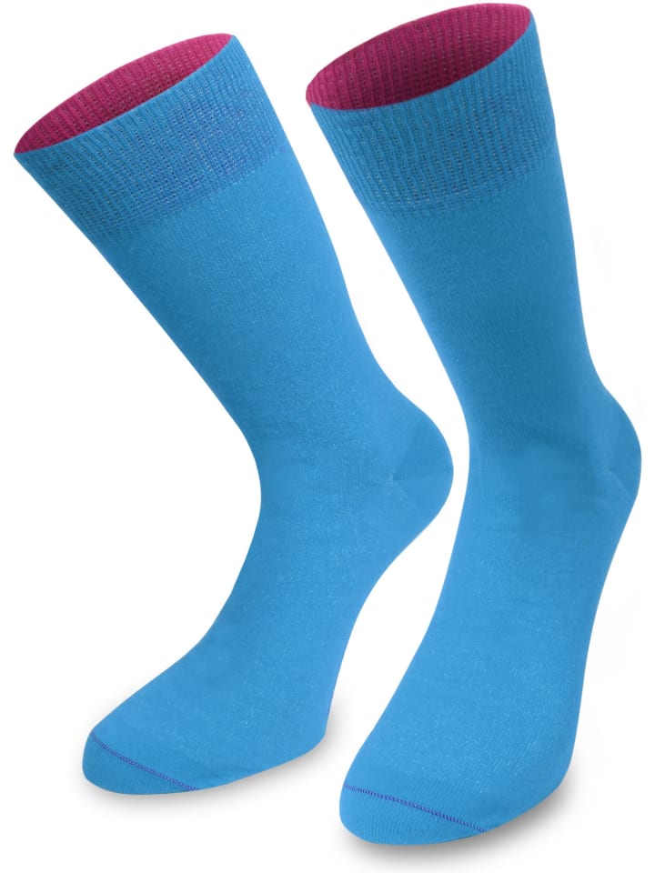 1 Paar Socken Bi-Color in Türkis/Beere