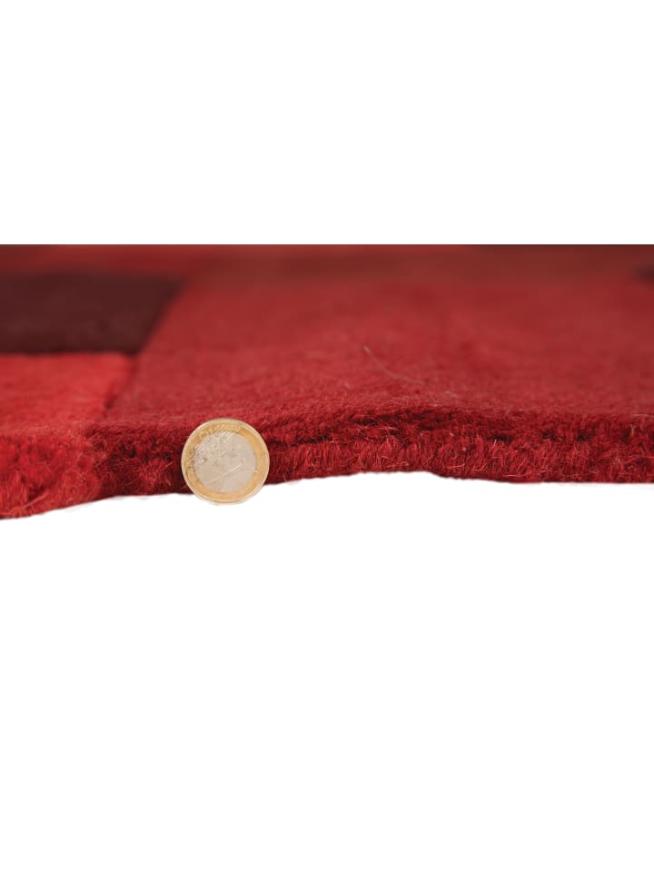 Teppich Wolle für Fußbodenheizung HALLEIN modern Wohnzimmer in Rot