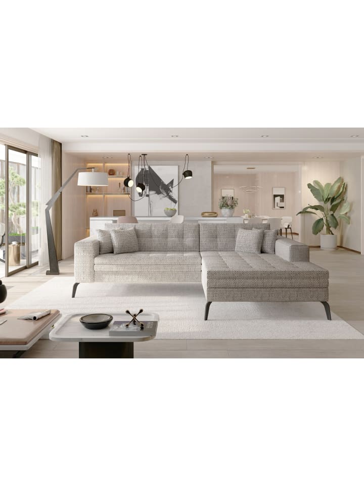 Sokka Recamiere Rechts in Grau -  (L) 292 x (B) 292 x (H) 84 cm