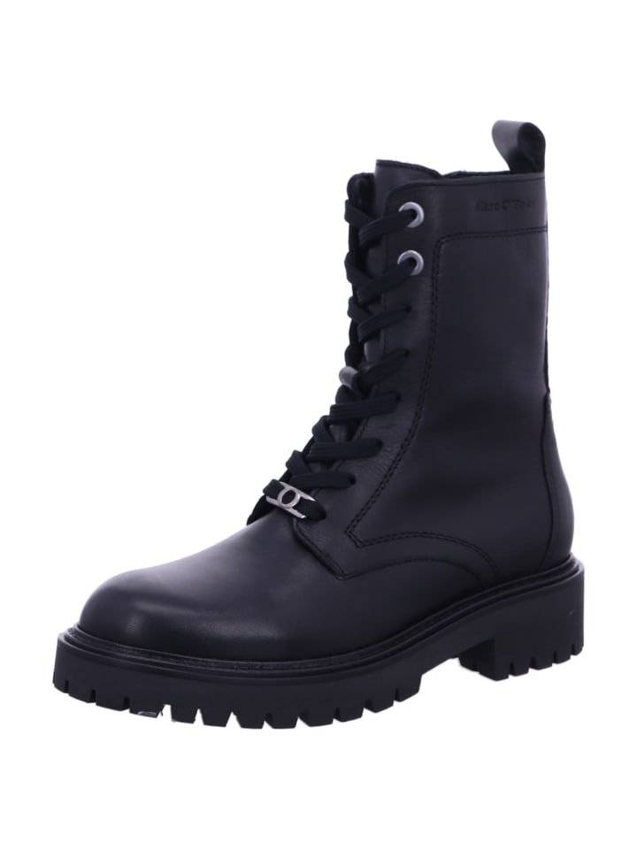 Damen Stiefel/Boots ungefüttert Lace up Bootie in Schwarz