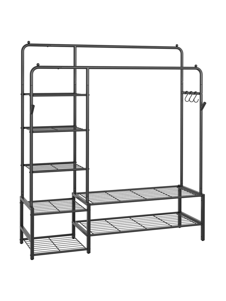 Kleiderständer Pataye in Schwarz - (B)115.8 x (H)172.8 x (T)45 cm
