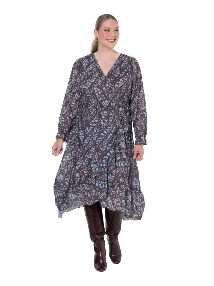 Midikleid in haselnussbraun