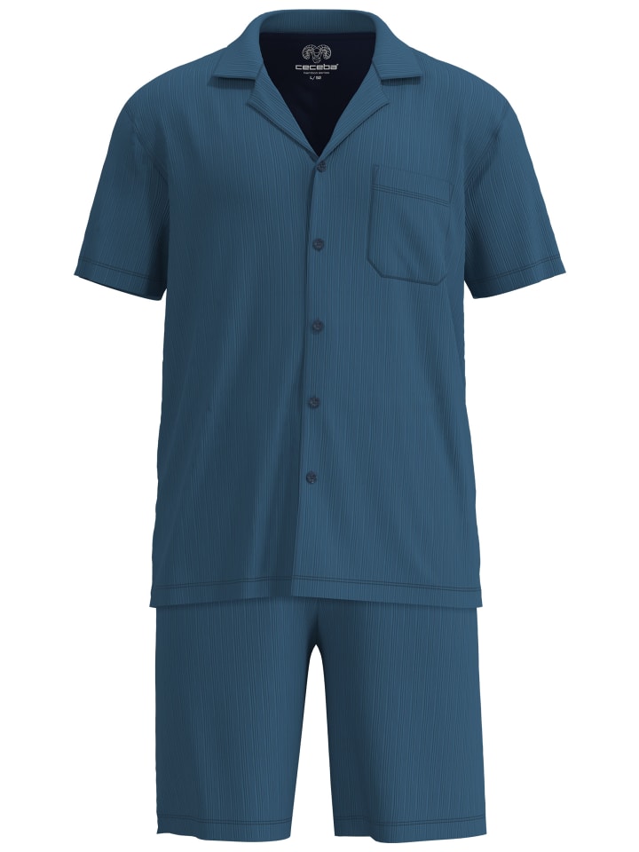 Shorty Dundee in blau-mittel-uni