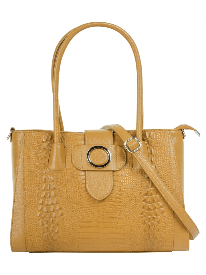 Shopper echt Leder in gelb