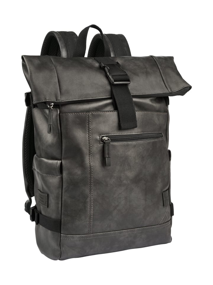 Rucksack mit strukturierter Optik in Schwarz