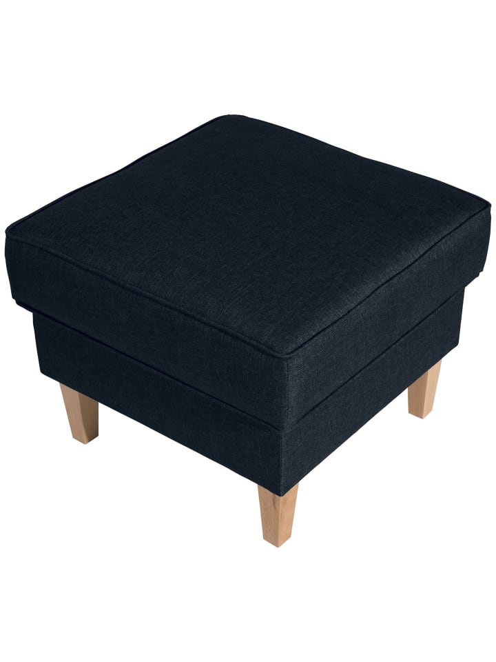 HOCKER Karlen Bezug Flachgewebe Buche natur / blau