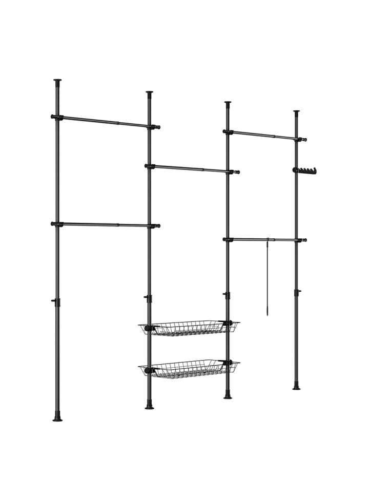 Kleiderständer in Matt-Schwarz - (W) 9 x (H) 295 x (L) 305 cm