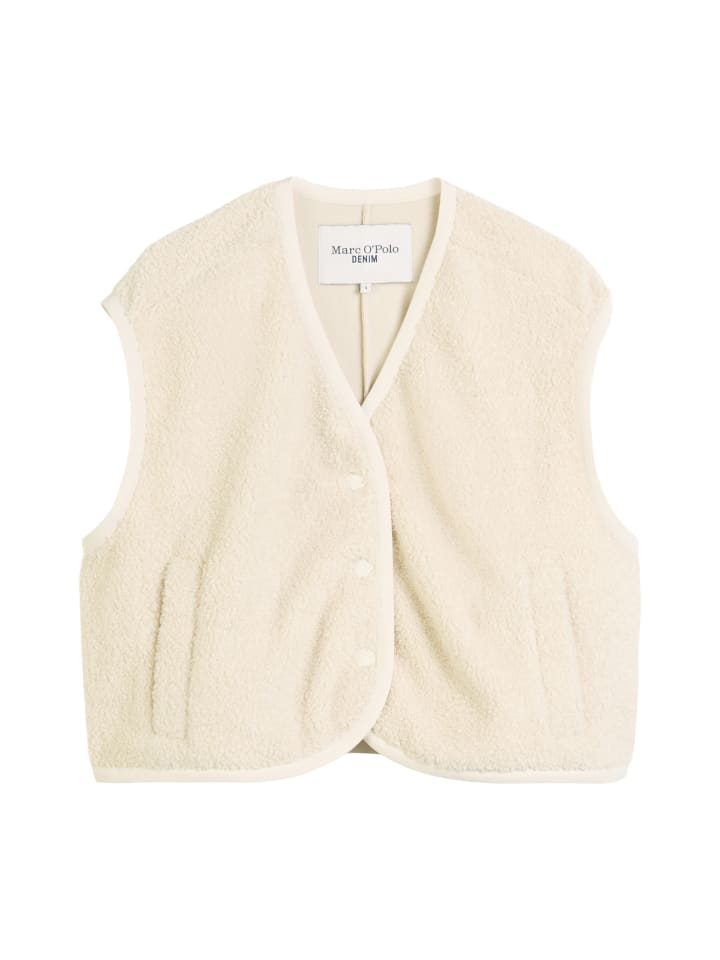 Curly-Sweatweste relaxed in White Blush