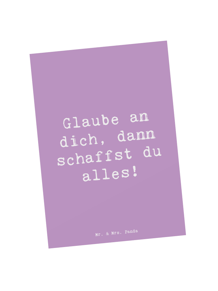 Postkarte Spruch Angst überwinden mit Spruch in Lavendeltraum