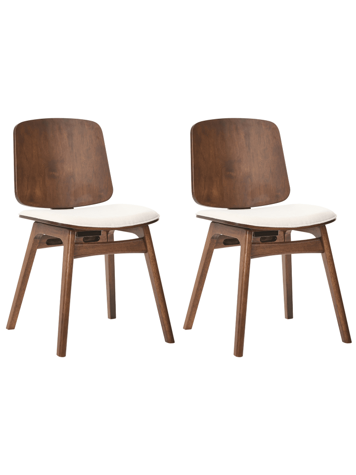 2er-Set Esszimmerstuhl CHARLESTON in Braun/Beige