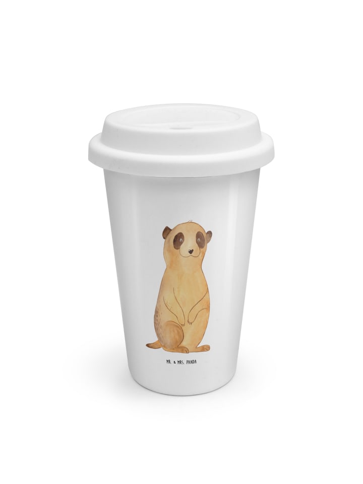 Kaffeebecher To Go Erdmännchen ohne Spruch in Weiß
