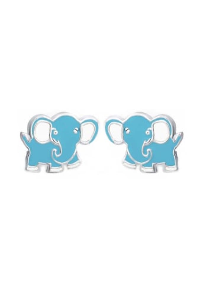 Silber Ohrringe 925 Elefant 0,7 cm x 0,8 cm