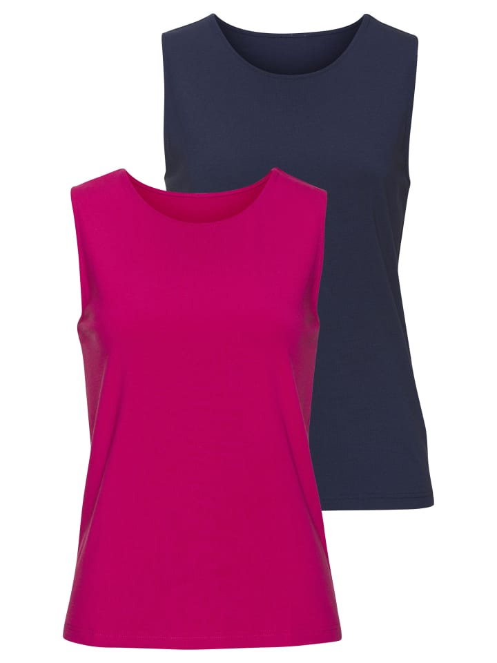 Shirttop in hibiskus, navy